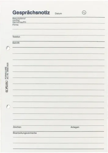 Herlitz Formularblock Gesprächsnotizblock A5 50 Blatt