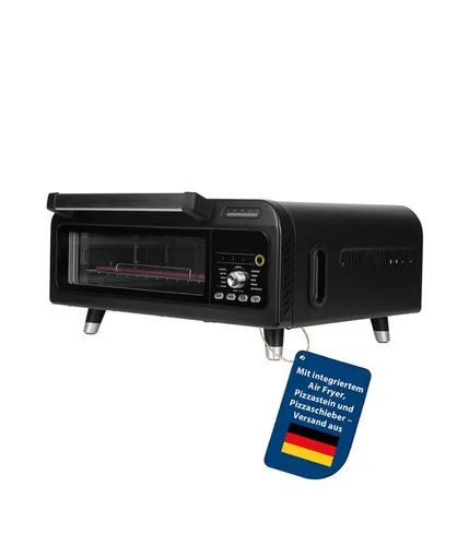 Genius Pizzaofen Chef 10 in 1 - Elektrischer Pizzaofen mit 400°C und 2000 Watt - Grills - 10-in-1-Funktion für authentischen Holzofen-Genuss, kompakt, leistungsstark und vielseitig für perfekte Pizzen und mehr.