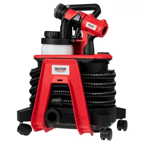 WALTER Farbsprühsystem 1200 W - Tapeten - Mobiles Farbsprühsystem mit 900 ml Farbbehälter, ideal für Innen- und Außenanwendungen, inklusive Bürste und Reinigungsnadel für einfache Reinigung.