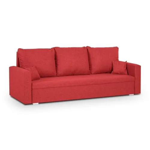 SENTO TRADE Schlaffsofa 3-Sitzer, Mondo (Rot)