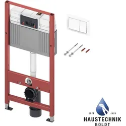 Tece base WC-Set mit Betätigungsplatte, Bauhöhe 1120mm - Sanitärinstallation: TECEbase WC-Set mit hochwertigem Spülkasten und eleganter Betätigungsplatte in Weiß, perfekt für moderne Badezimmer.