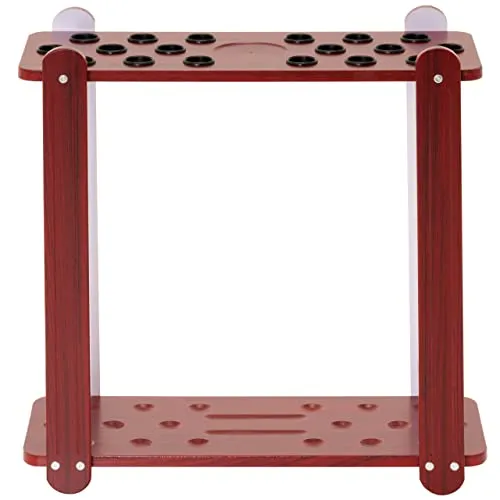 Nexos Trading Queueständer für 18 Cues Billard Zubehör Snooker 60x60x25 cm Holz braun Billardqueue Halterung