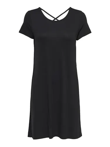 ONLY Onlbera Back Lace Up S/S Dress JRS Noos - Freizeitkleider für Damen, mit trendiger Schnürung im Rücken für einen stylishen Look und perfekten Sitz.