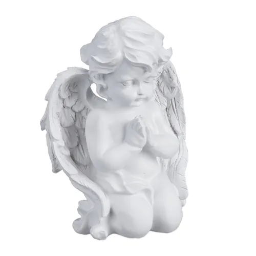 Grabengel Trauerengel Engelstatue in weiß von Relaxdays
