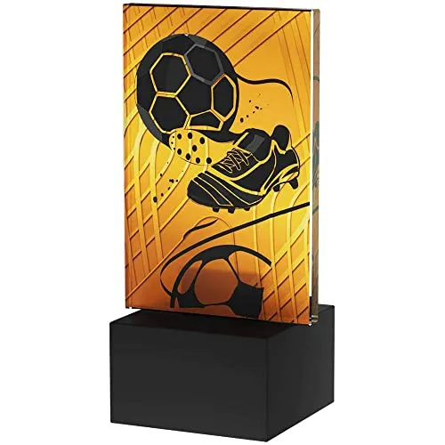 Larius Fußballtrophäe - Pokal 'Fußball Hero' aus Glas, Goldener Schuh Ball - Torschützenkönig (ohne Wunschtext)