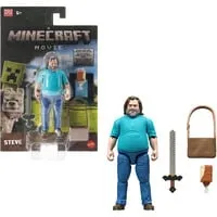 Mattel Minecraft Movie Singles Steve - Spielfigur basierend auf dem Film, mit beweglichen Teilen und authentischem Zubehör für kreatives Spielen und Nachstellen von Lieblingsszenen. Ideal für Minecraft-Fans ab 6 Jahren.