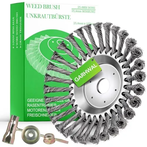 GARHWAL Wildkrautbürste für Motorsensen, Freischneider & Rasentrimmer