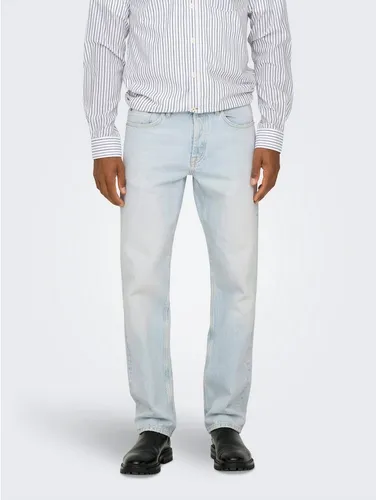 ONLY & SONS Jeans - Regular Fit in Hellblau, Größe W32/L32 - Herren Jeans in Regular Fit aus 100% Bio-Baumwolle, ideal für nachhaltige Mode. Mit 5-Pocket-Design und geradem Bein, perfekt für den täglichen Gebrauch.
