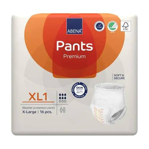 Abena Inkontinenz-Pants Premium XL1 - Arzneimittel für mittlere Harninkontinenz, 6 Tropfen, mit Nässeindikator und 360° Auslaufschutz für ein aktives Leben. Größe XL für Hüftumfang 130-170cm, atmungsaktiv und absolut diskret.