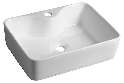 BALENA Keramik-Waschtisch 48x37 cm in Weiß - Hochwertiger Keramik-Aufsatzwaschtisch in elegantem Weiß. Ideal für moderne Badezimmergestaltungen, leicht zu installieren und vielseitig kombinierbar.