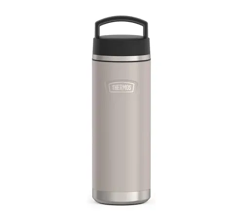 THERMOS® Isolierflasche ICON Beverage sandstone 0,71 l - Thermobehälter mit robuster Edelstahl-Oberfläche, hält Getränke stundenlang warm oder kalt und ist perfekt für unterwegs.
