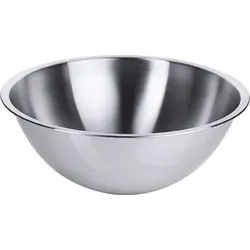 Contacto Mixerschüssel 36 cm - Rührschüssel aus Edelstahl 18/10, halbkugelförmig mit flachem Boden, ideal für sicheres und komfortables Mixen dank griffigem gebördeltem Rand.