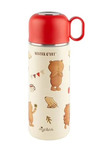 SIGIKID 52929 Kinder Isolierflasche Mister O'Lui, 400 ml - Trinkflasche für Kinder mit lustigem Mister O'Lui-Motiv; ideal für Heiß- und Kaltgetränke, robust und langlebig mit praktischem Schraubdeckel, der auch als Tasse genutzt werden kann.