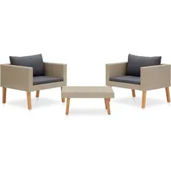 Maison Exclusive 3-tlg. Garten-Lounge-Set mit Auflagen