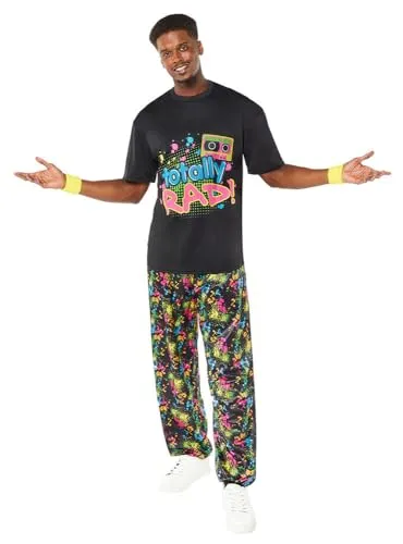 amscan Herren 80er Jahre Party Xtra Large Kostüm-Set, violett/schwarz, XL