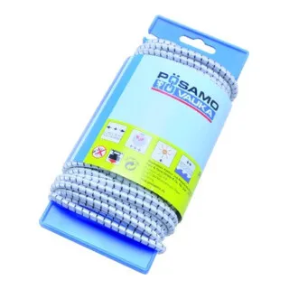 PÖSAMO Gummi-Seil weiß/schwarz 8,0mmx10m auf Lg-Haspel