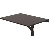Costway Wandmontierter Klapptisch Klappbarer Wandtisch Braun 80 x 60 cm
