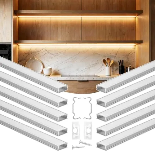 VEVOR LED Profil 10er-Pack 2 m – Eloxierte Aluminiumprofile mit Diffusor