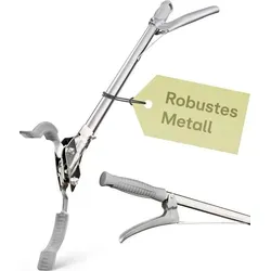 Praknu Müllzange aus Metall - 95cm Greifzange für müheloses Aufräumen - Greifhilfen für Haushalt und Garten. Mit ergonomischem Griff und maximaler Belastbarkeit von 3 kg - ideal für müheloses Aufsammeln von Müll und Abfällen ohne Bücken.