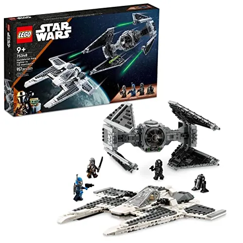 LEGO Star Wars Mandalorian Fang Fighter vs. TIE Interceptor (75348) - Erlebe die Abenteuer aus Star Wars: The Mandalorian mit diesem 957-teiligen Bauspielzeug-Set. Inklusive 3 Charakteren und spannenden Funktionen für kreatives Spiel ab 9 Jahren.