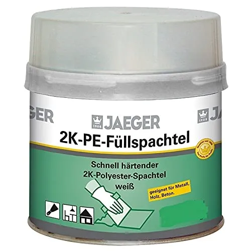 Jaeger Füllspachtel, 2-Komponenten Polyesterspachtel, hellgrau 250g