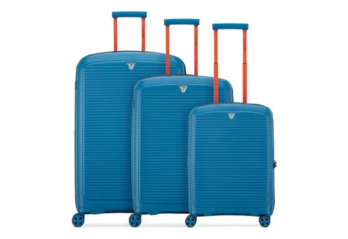 Roncato Arcade 4 Rollen Kofferset 3-teilig in Blau mit Dehnfalte