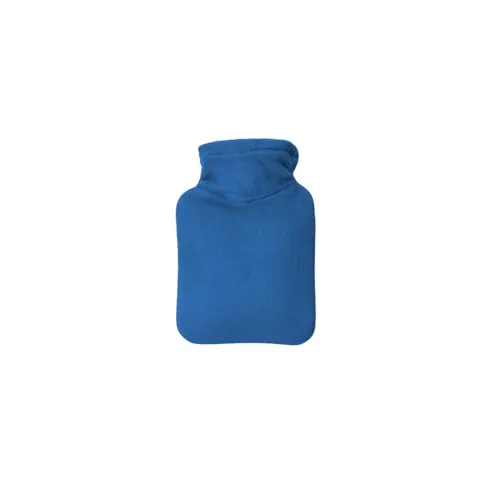 Hugo Frosch Mini-Wärmflasche 0,2l – Made in Germany – mit kuscheligem Velourbezug Königsblau – kleine, auslaufsichere & geruchsneutrale Bettflasche für unterwegs – mit waschbarem Bezug