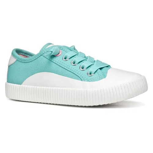 Geox J TIPPESTE Girl A Sneaker, Aqua, 29 EU - Sneaker für Mädchen mit elastischen Schnürsenkeln für eine perfekte Passform und herausnehmbarer Innensohle für besten Tragekomfort.