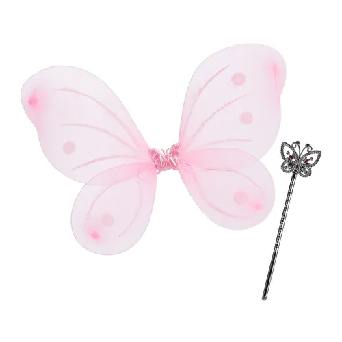 Feenflügel mit zauberstab Feenflügelset Glitzer Flügel Set Elfen Kostüm Zepter