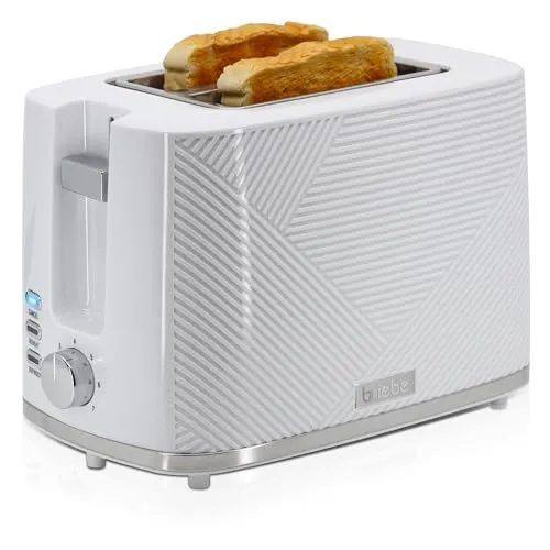 briebe Elegance Brot-Toaster – Breiter Schlitz für 2 Scheiben - Toaster mit 7 Röststufen und Aufwärmfunktion, perfekt für dicke Brotscheiben und ein modernes Küchendesign.