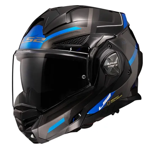 LS2 Klapphelm Motorrad ADVANT X SPECTRUM Black Titanium Blue, M