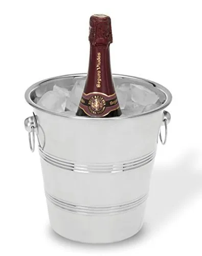 Spetebo Design Flaschenkühler aus Edelstahl glänzend 20,5 cm - Ideal zur Kühlung von Sekt oder Spirituosen