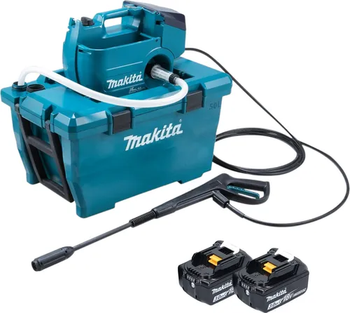 Makita DHW 080 F2K Akku Hochdruckreiniger 36 V - Hochdruckreiniger mit 80 bar Druck und bürstenlosem Motor. Flexibel einsetzbar dank 50-Liter-Wassertank und Variosprühlanze für individuelle Reinigungsergebnisse.