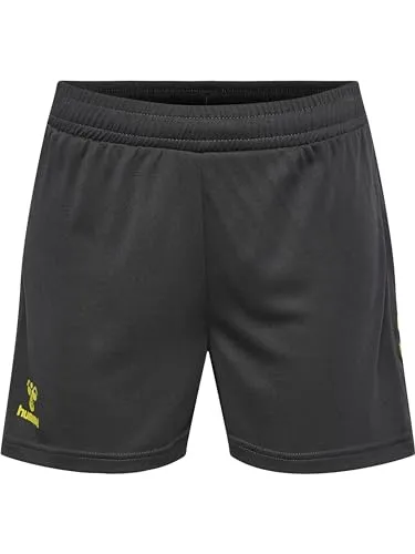 hummel Damen Hmlactive Pl Woman Shorts - Obsidian/Sulphur Spring, XS EU - Wanderhosen mit BeeCool-Technologie für optimale Atmungsaktivität und Komfort bei Outdoor-Aktivitäten.