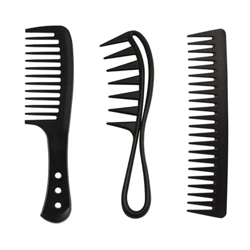 Eupneicu Breiter Zahnkamm[3 Stück], Schuppenkamm, Lockenkamm, Breitzahn Kamm, Hitzebeständiger Antistatischer Haarkämme für Männer und Frauen, für voluminöse Locken und strapaziertes Haar