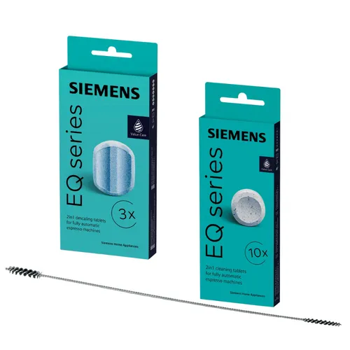 SIEMENS TZ80001 Reinigungstabletten & Entkalkungstabletten für EQ Series - Ersatzteile für Ihre Kaffeemaschine, inklusive 10 Reinigungstabletten und 3 Entkalkungstabletten für optimale Leistung und langen Genuss.
