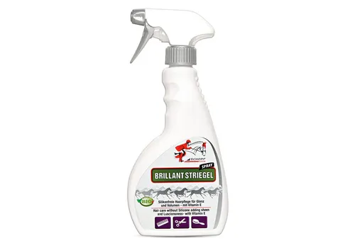 Silberkraft Fellpflege Schweif- und Mähnenspray Brillant für glänzendes Pferdehaar, 500 ml, (Schutz vor Verfilzung und Knoten, Mit Kamille & Vitamin E, Hautfreundlich und mildert Juckreiz), Seidiger Glanz & üppiges Volumen, Leichte Kämmbarkeit