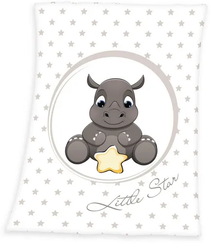 Wohndecke Fynn Nashorn, Herding, mit Motiv, Kuscheldecke