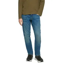 QS Jeans Rick Slim Fit Blau 33/30 - Mid Rise Slim Leg Jeans aus Baumwollmix Denim, ideal für lässige Looks, mit 5-Pocket-Design und praktischen Gürtelschlaufen.