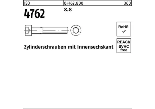 Zylinderschraube m.I.-6kt ISO 4762 8.8 M 18 x 220 (10 Stück) - Sonstige, hochwertige Zylinderschraube aus Deutschland, ideal für stabile Verbindungen und langlebige Konstruktionen.