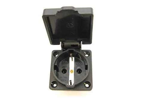 Schuko Einbausteckdose in Schwarz