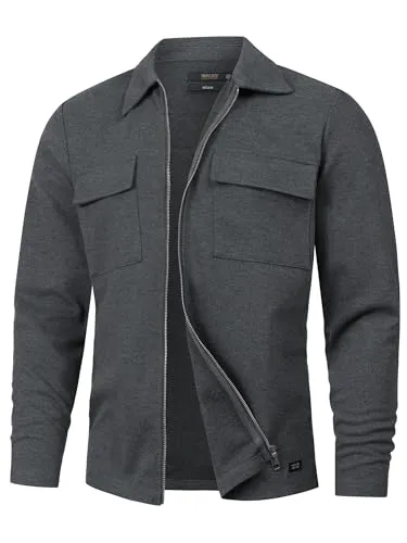 Indicode Herren INNello Zip Shirt Hemdjacke mit Kentkragen | Übergangsjacke für Männer Charcoal Mix, XXL - Hochwertige Hemdjacke aus robustem Twill-Gewebe mit praktischem Reißverschluss. Ideal für den Übergang, bietet sie modernen Stil und angenehmen Tragekomfort. Perfekt für jeden Anlass!