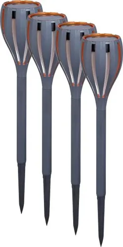 TrendLine LED Solarleuchte 4er Set mit Erdspieß grau Solar-Bodenleuchten
