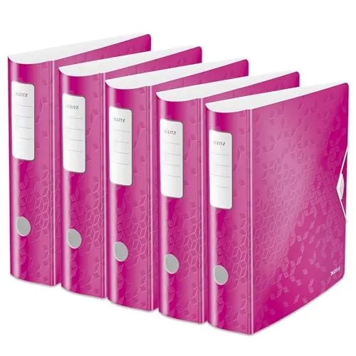Leitz Qualitäts-Ordner 180° Active WOW, 5er Pack, Pink von Leitz
