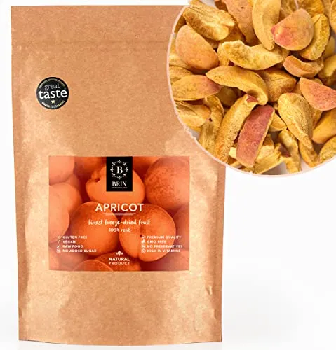 BRIX Gefriergetrocknete Aprikosen | Natürliche, getrocknete Aprikosen 85 g | Great Taste Award für Trockenfrüchte, getrocknet | Gentechnikfrei, glutenfrei, vegan, Vitamine bleiben erhalten