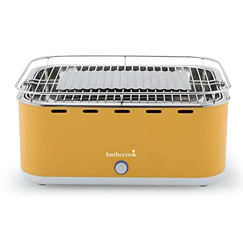 Barbecook Rauchfreier Holzkohlegrill Tischgrill Carlo - Outdoor Camping-Grill mit Tragetasche, ideal für Balkon und Terrasse, sicher für Kinder und spülmaschinenfest für einfache Reinigung.