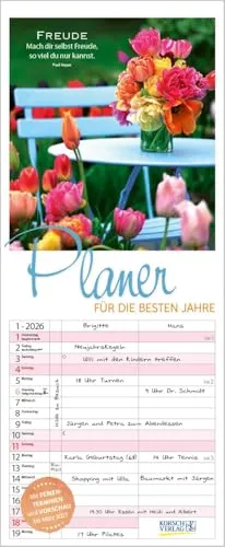 Planer für die besten Jahre 2026: Familienkalender mit 3 Spalten - Familienplaner für 2026, ideal für die Organisation von Terminen mit Ferienterminen und Vorschau bis März 2027. Perfekt für kreative Köpfe!