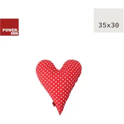 POWER INN® Herzkissen klein | Rot mit weißen Punkten | Dekokissen Herz