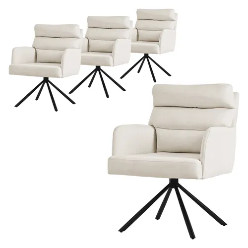 ML-DESIGN Polsterstuhl Esszimmerstühle mit Rücken- & Armlehne, drehbar (4 St) - Polsterstühle für Esszimmer, Wohnzimmer oder Home-Office mit 180° Drehfunktion, ergonomischer Rückenlehne und stilvollem Design für maximalen Komfort und Langlebigkeit.