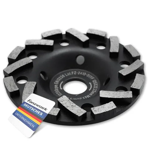 FANZTOOL Premium Diamant Schleiftopf Abrasiv 125 mm x 22,2 mm Schleifteller für abrasive Baustoffe, Estrich, Putz, Asphalt
